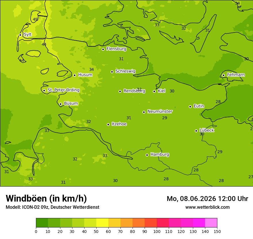 Maximale Windböen