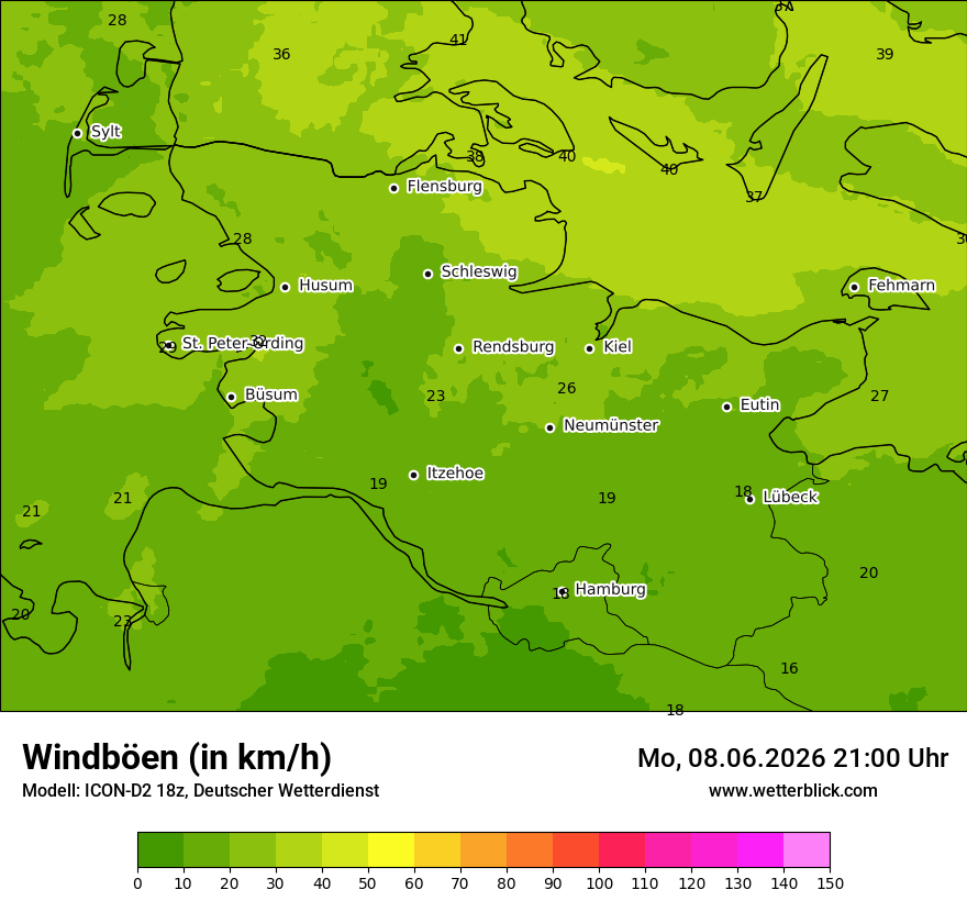 Maximale Windböen