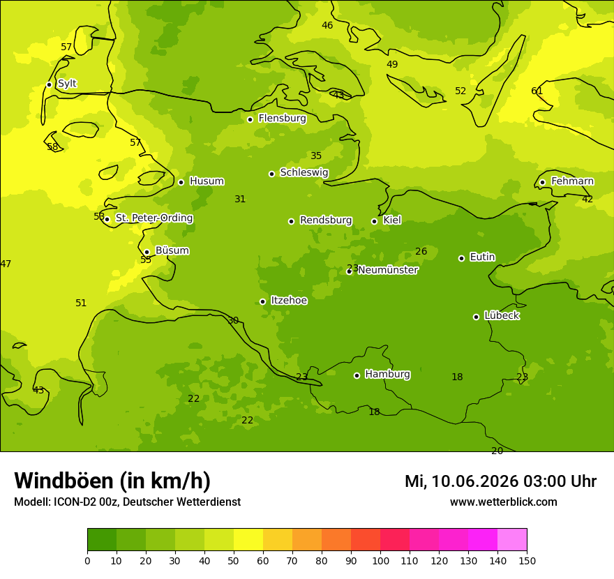 Maximale Windböen