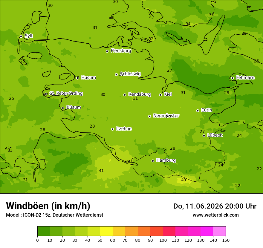Maximale Windböen