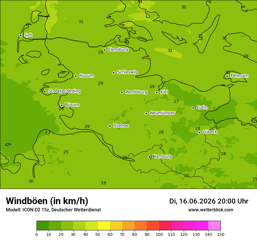 Maximale Windböen