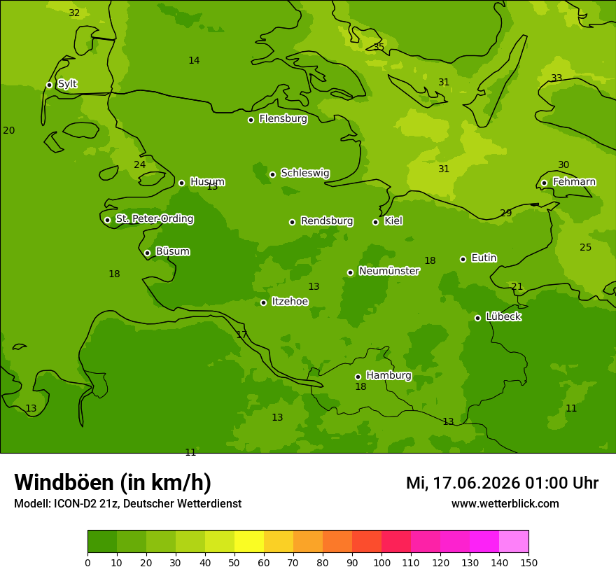 Maximale Windböen