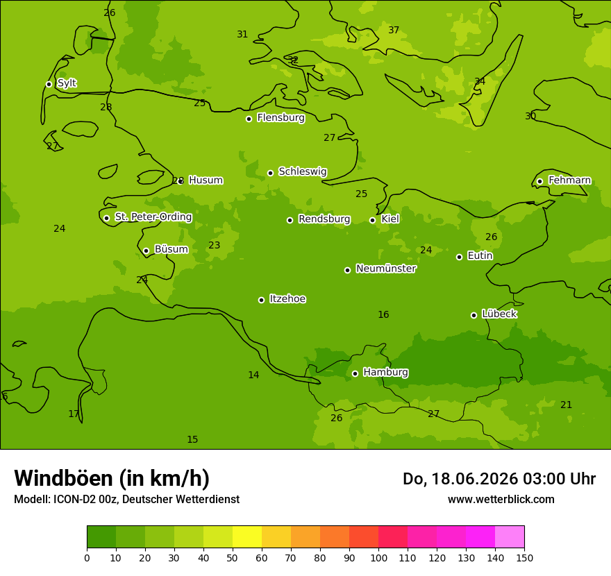 Maximale Windböen