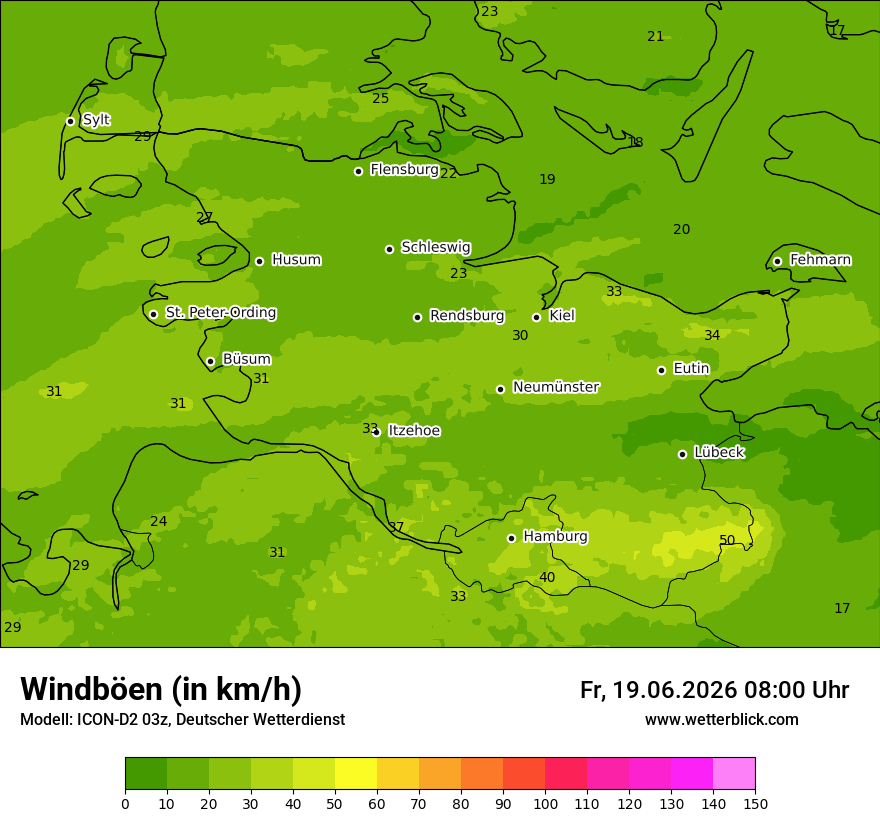 Maximale Windböen