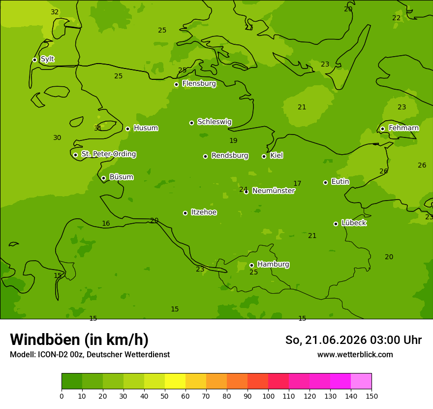 Maximale Windböen