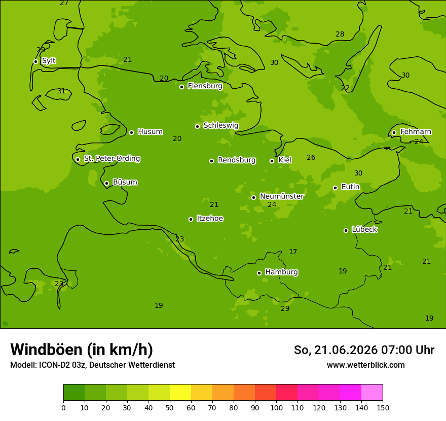 Maximale Windböen
