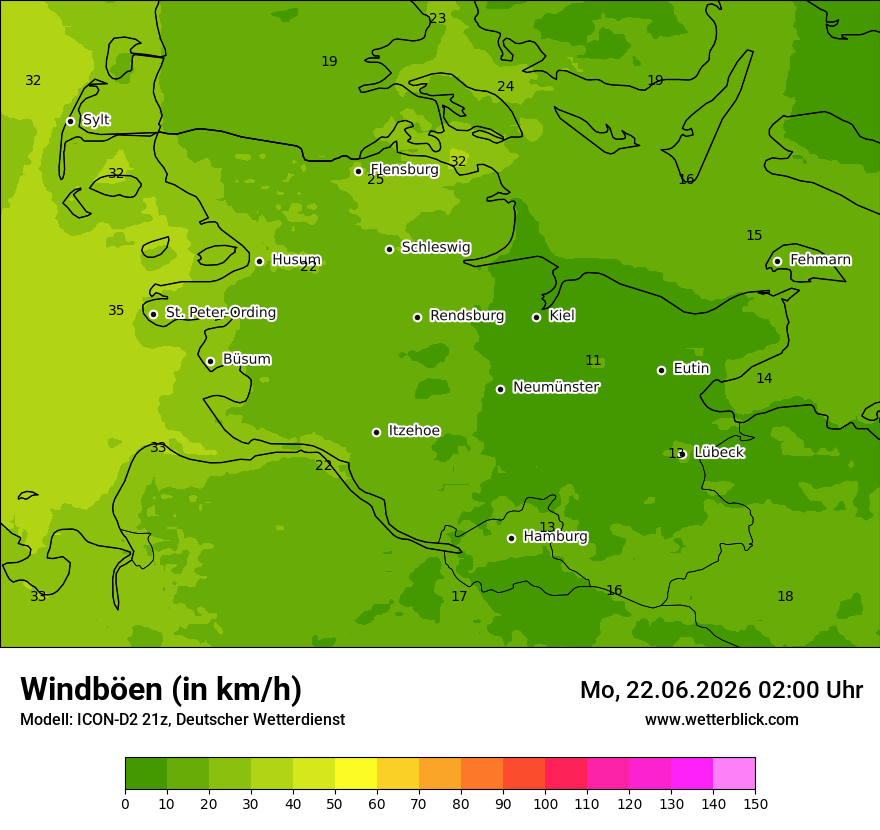 Maximale Windböen