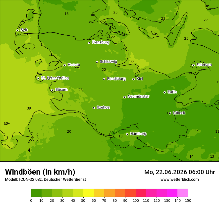 Maximale Windböen