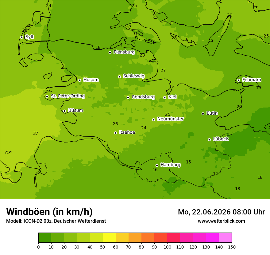 Maximale Windböen