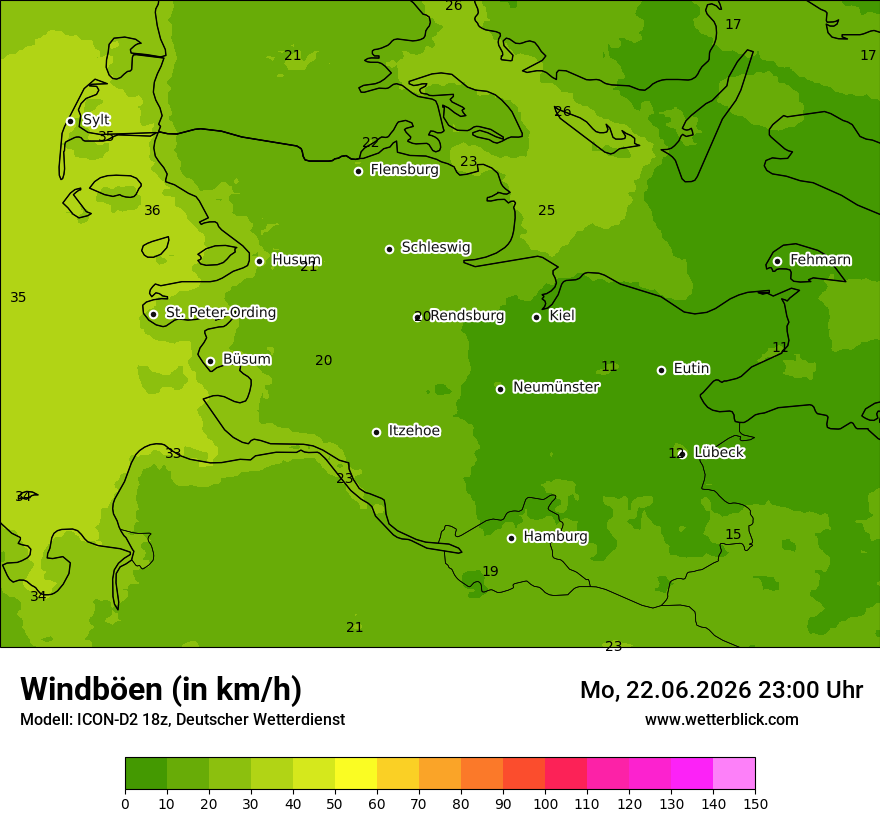Maximale Windböen