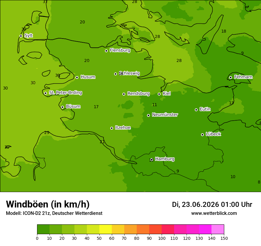 Maximale Windböen