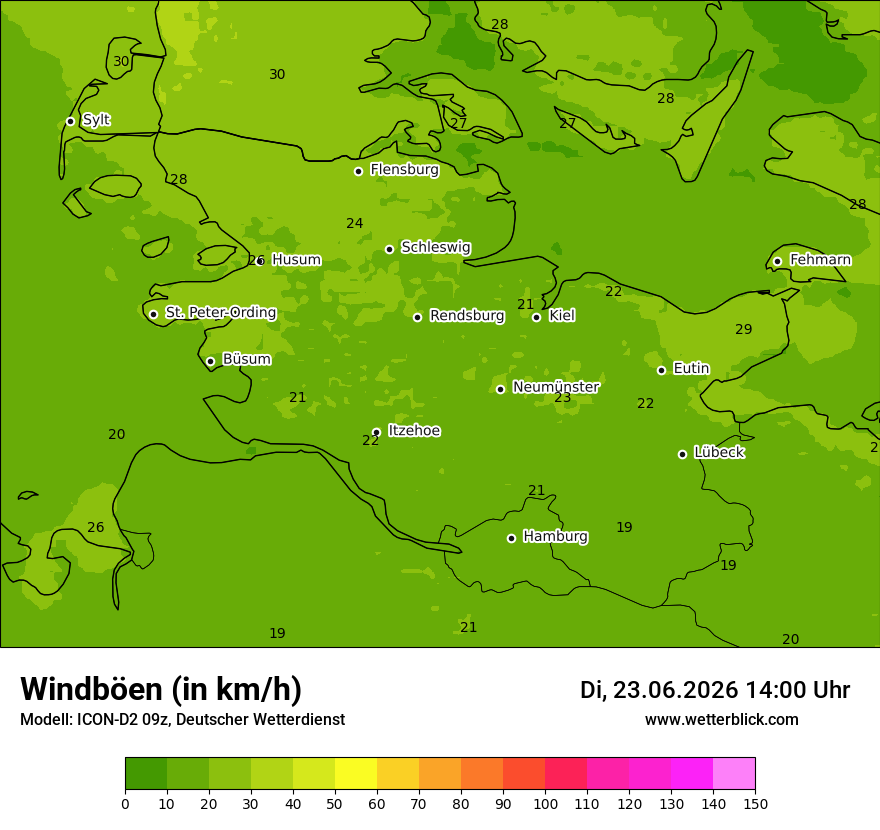 Maximale Windböen