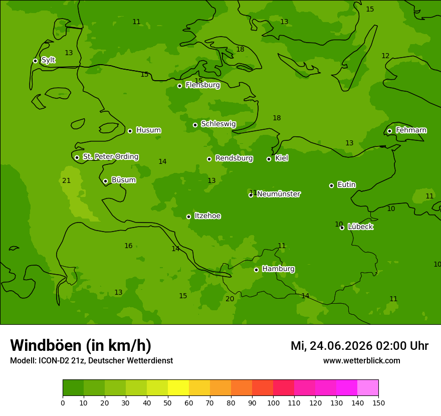 Maximale Windböen