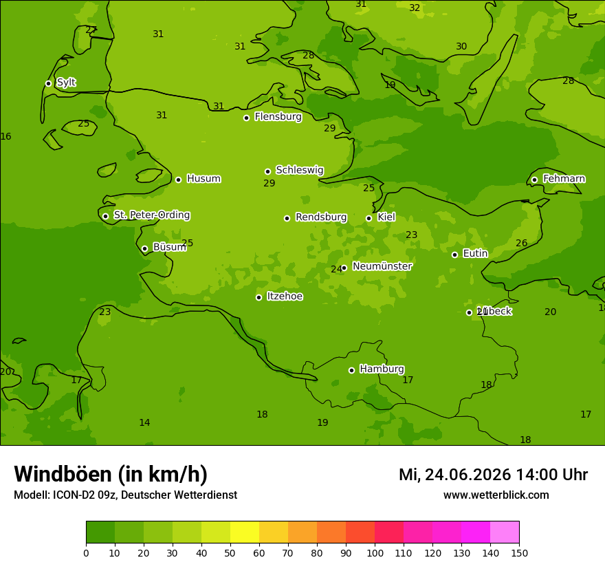 Maximale Windböen
