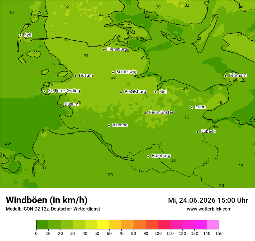 Maximale Windböen