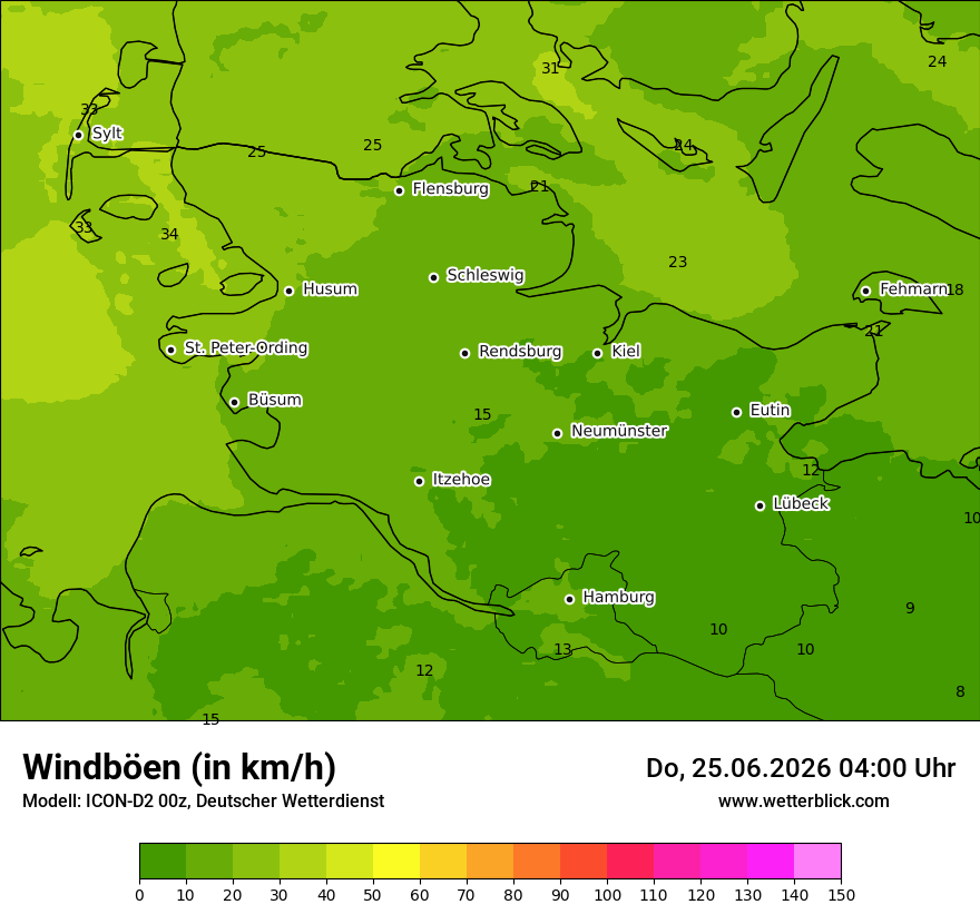 Maximale Windböen