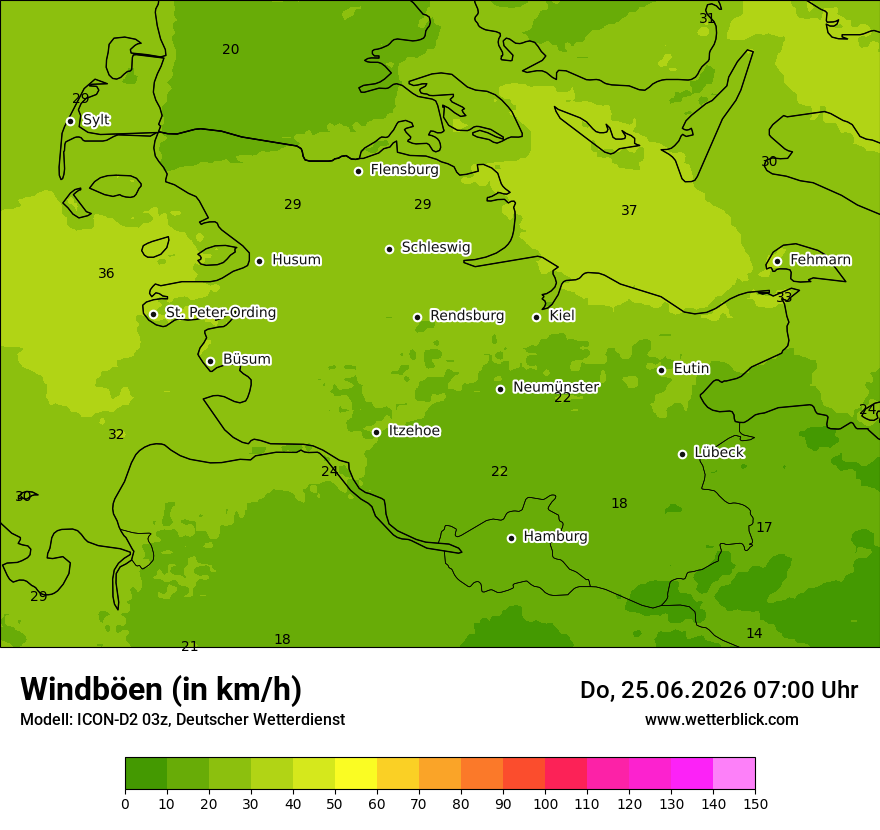 Maximale Windböen