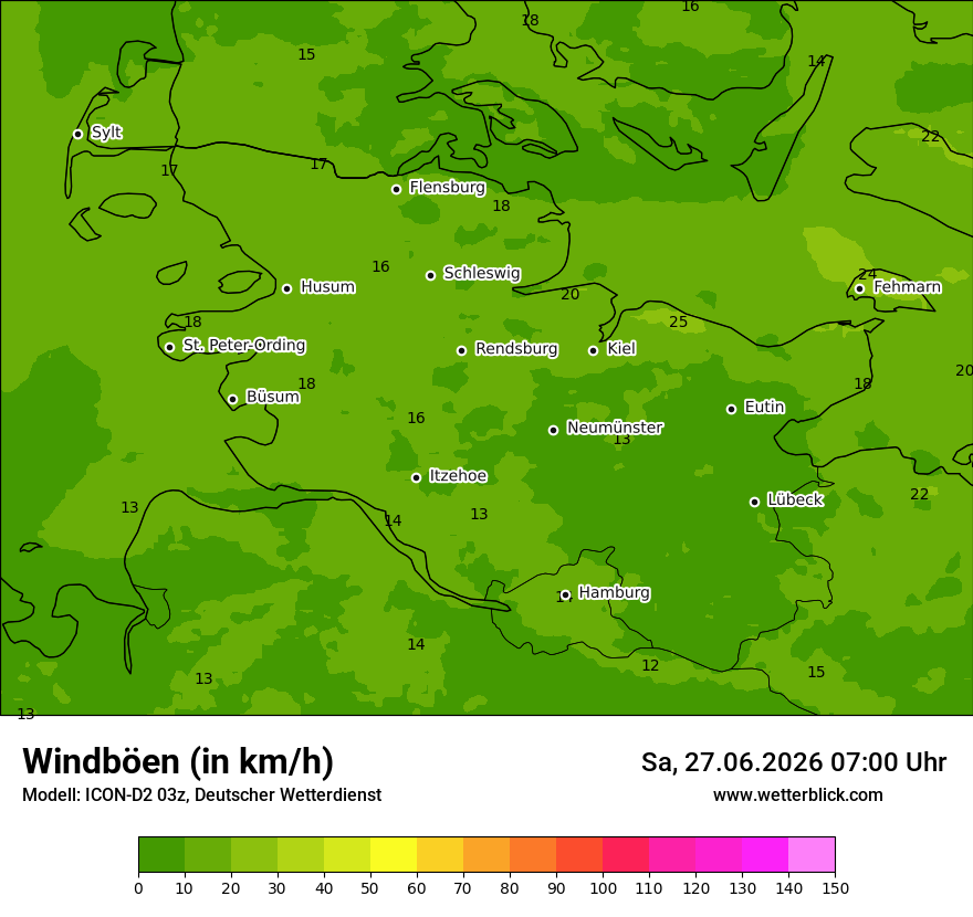Maximale Windböen
