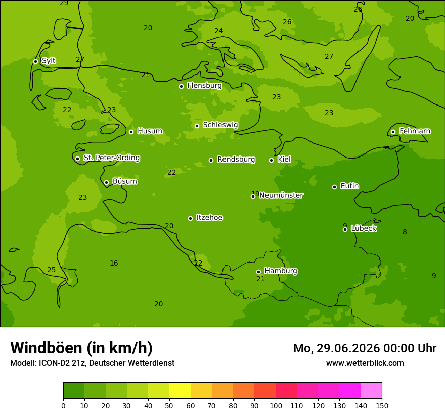 Maximale Windböen