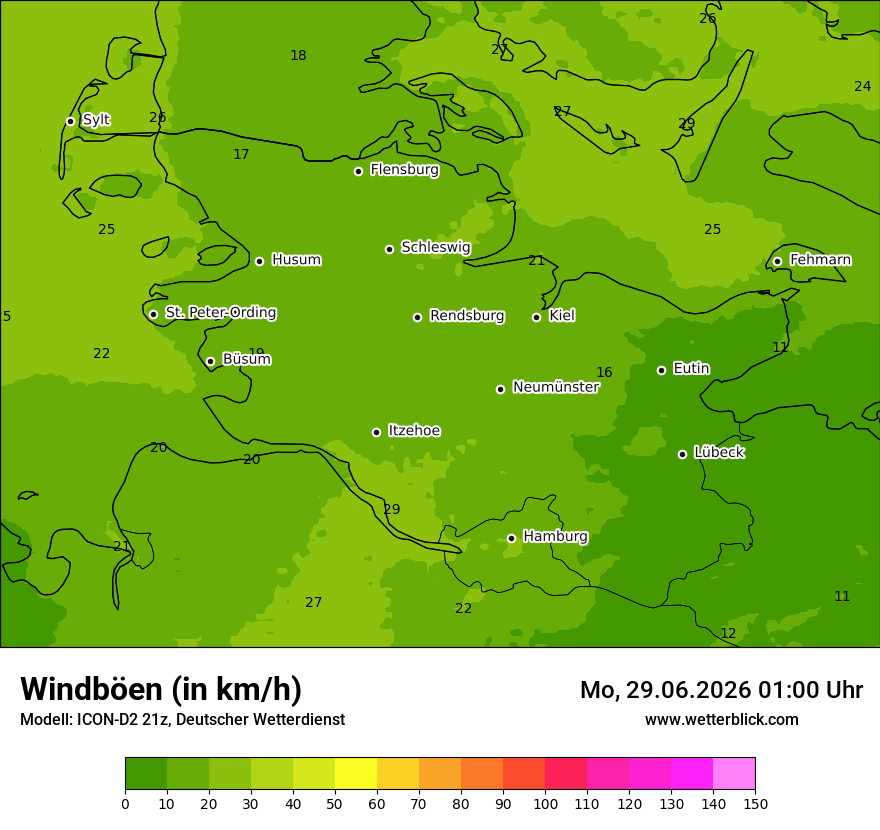 Maximale Windböen