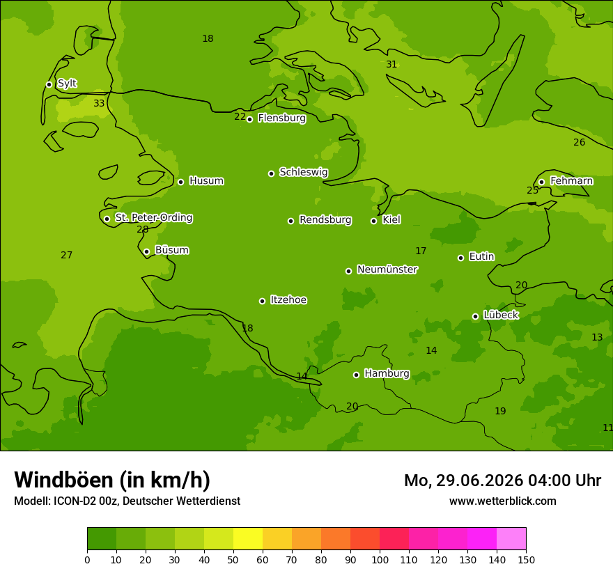 Maximale Windböen
