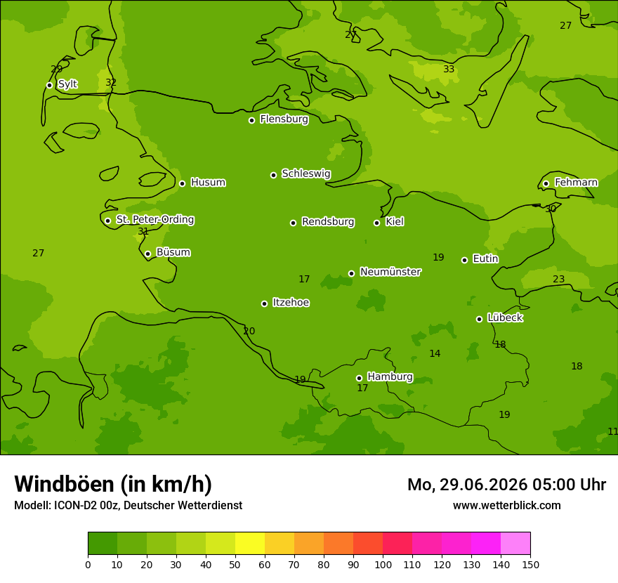 Maximale Windböen