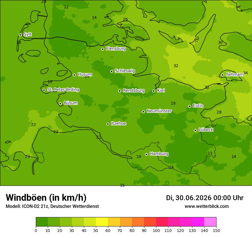 Maximale Windböen