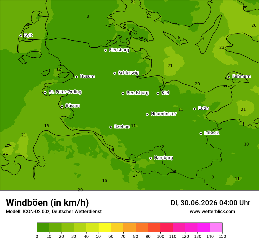 Maximale Windböen