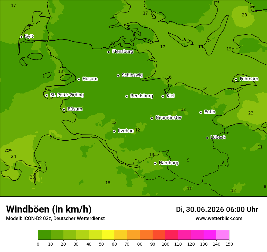 Maximale Windböen