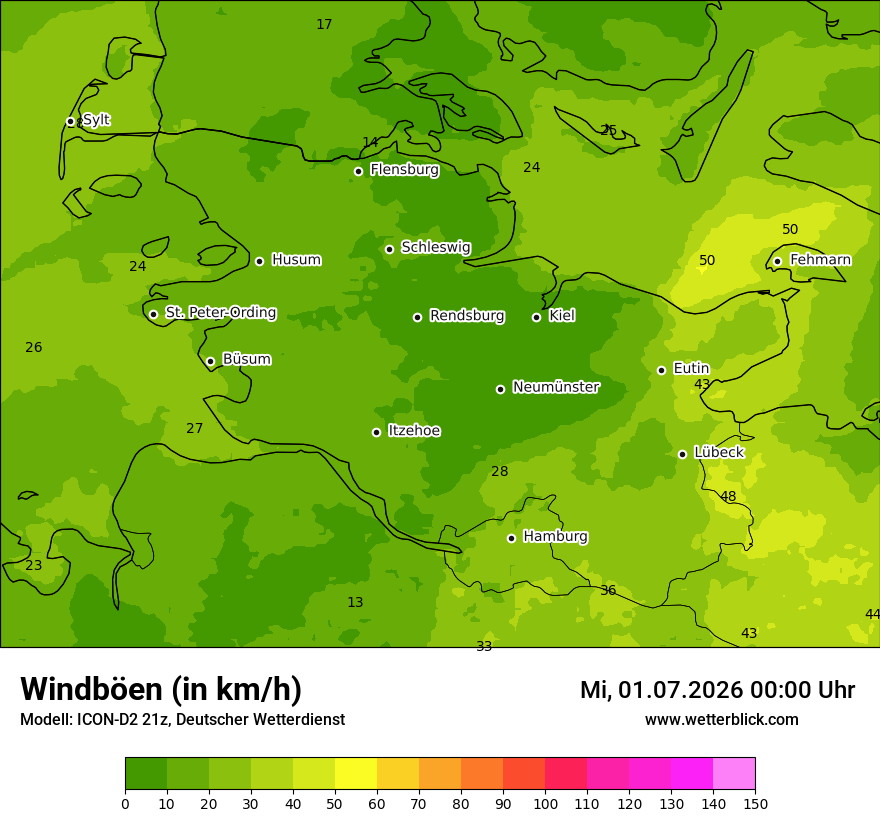 Maximale Windböen