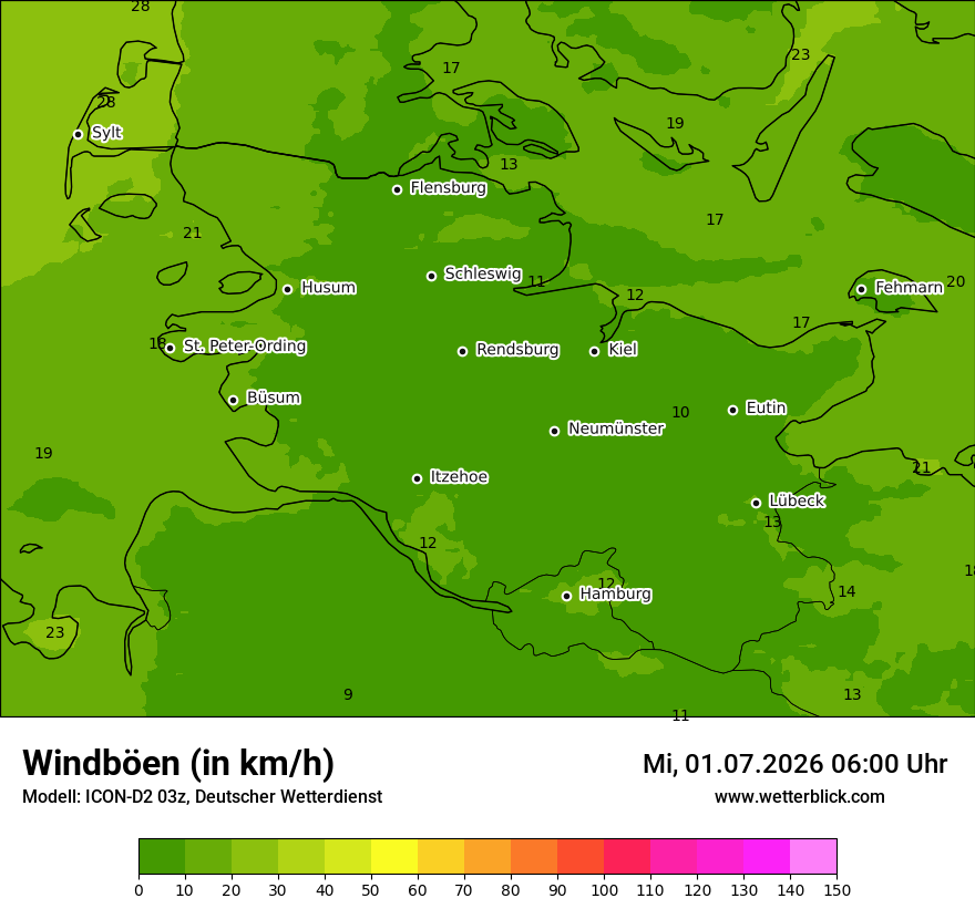 Maximale Windböen