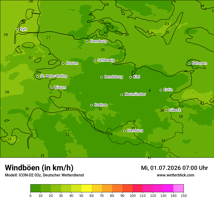 Maximale Windböen