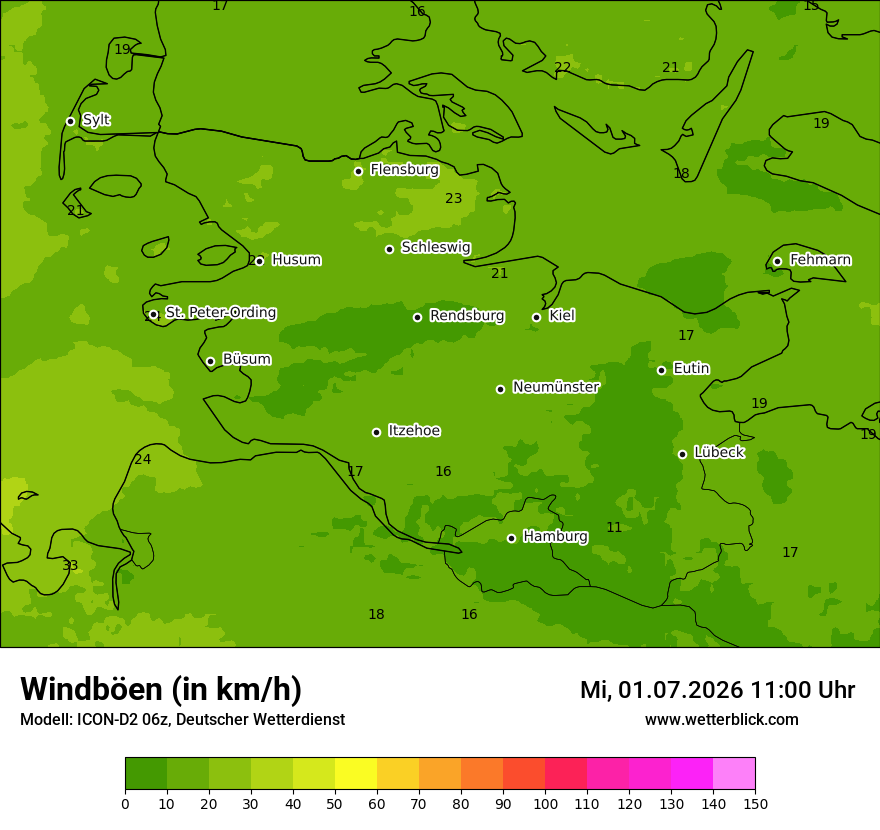 Maximale Windböen