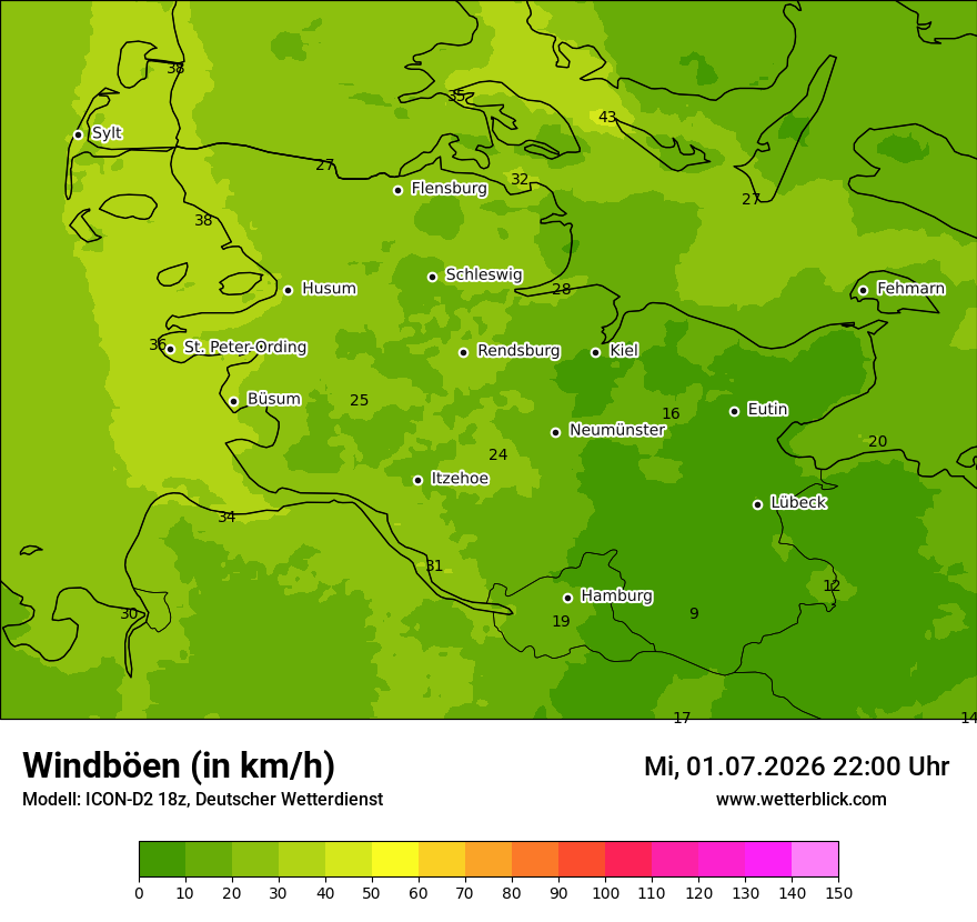 Maximale Windböen