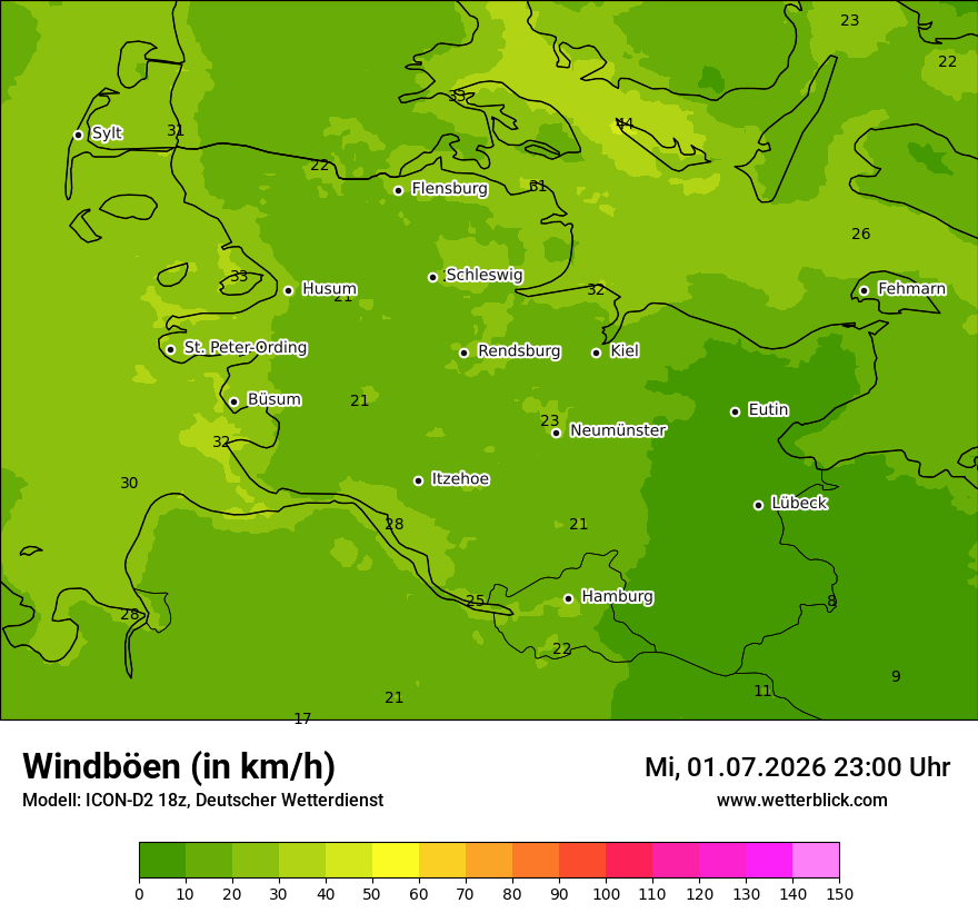 Maximale Windböen