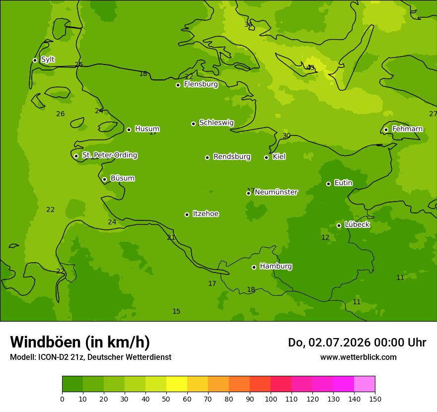 Maximale Windböen
