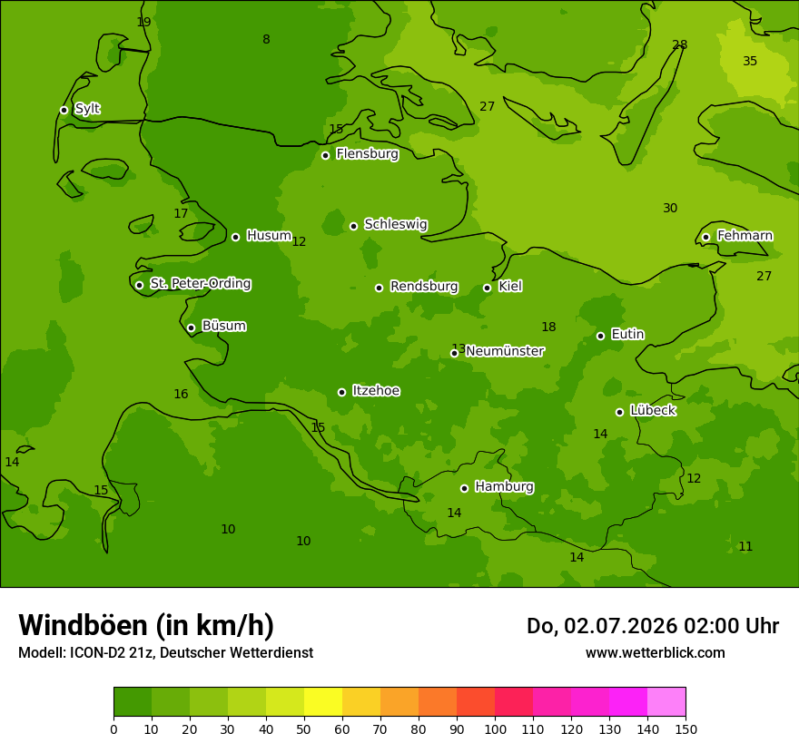 Maximale Windböen