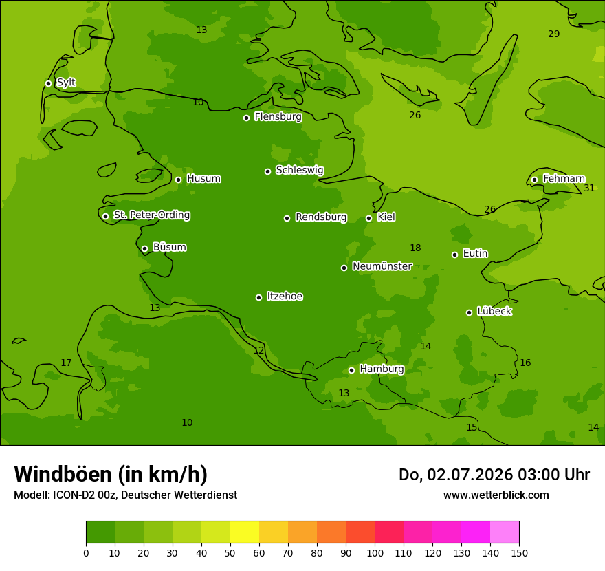 Maximale Windböen