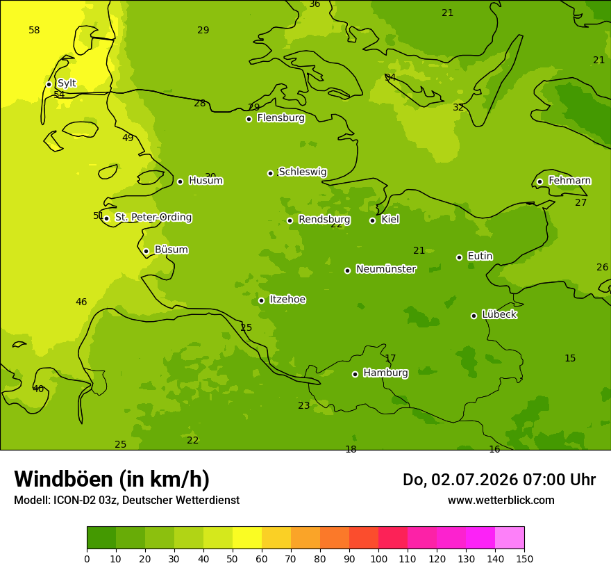 Maximale Windböen