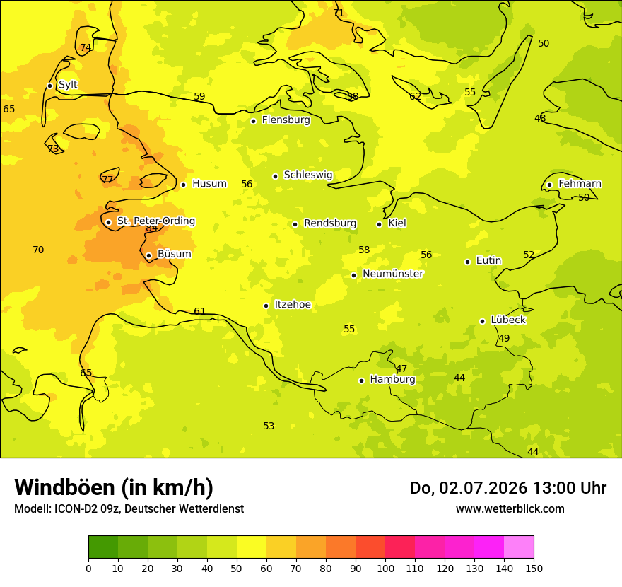 Maximale Windböen