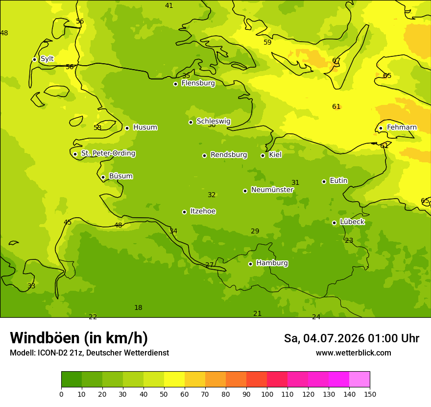 Maximale Windböen