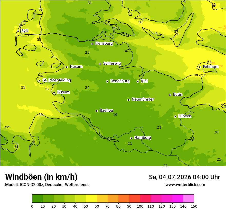 Maximale Windböen