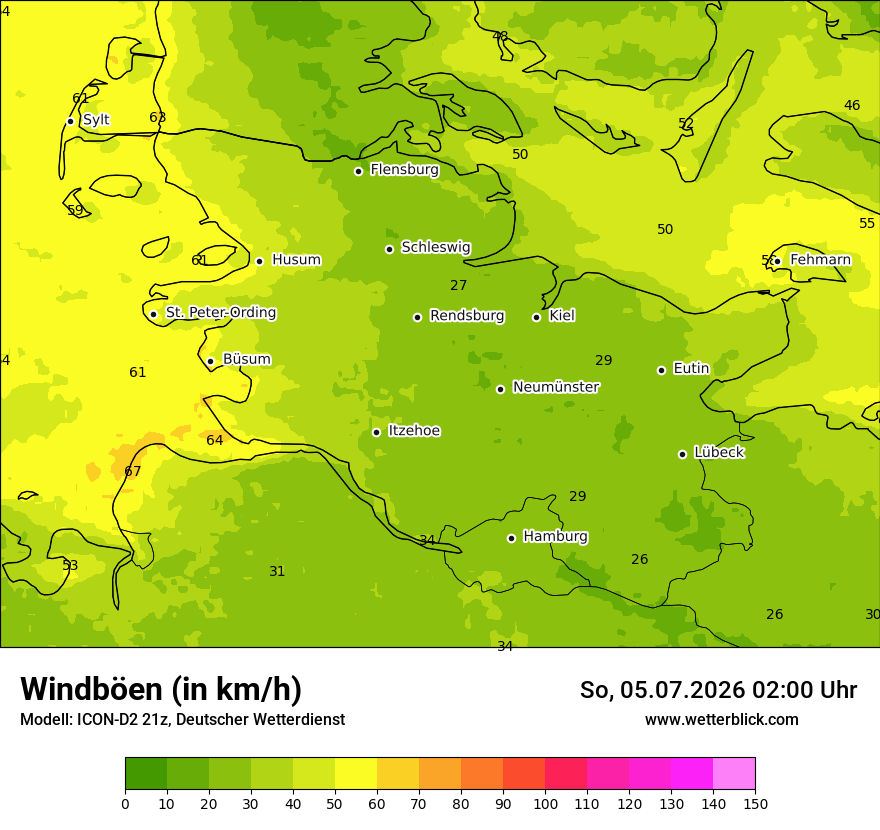 Maximale Windböen
