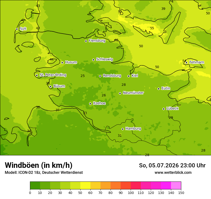 Maximale Windböen