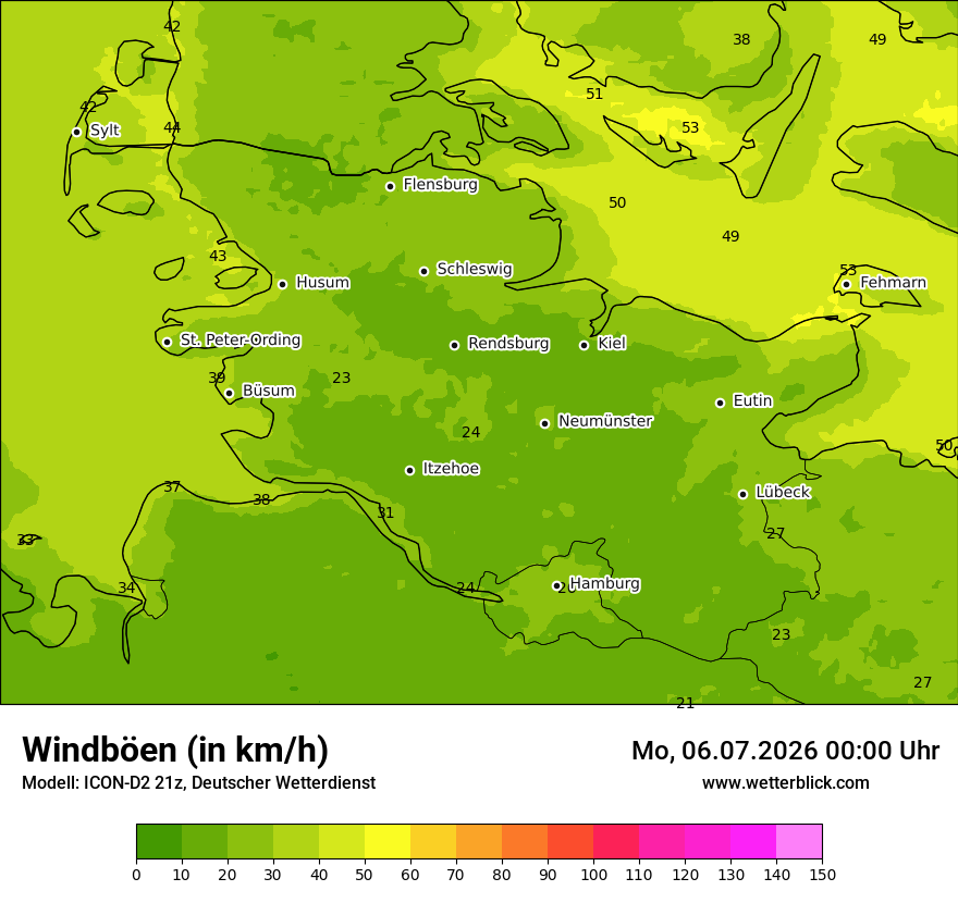 Maximale Windböen