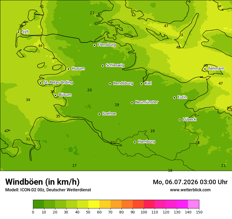 Maximale Windböen