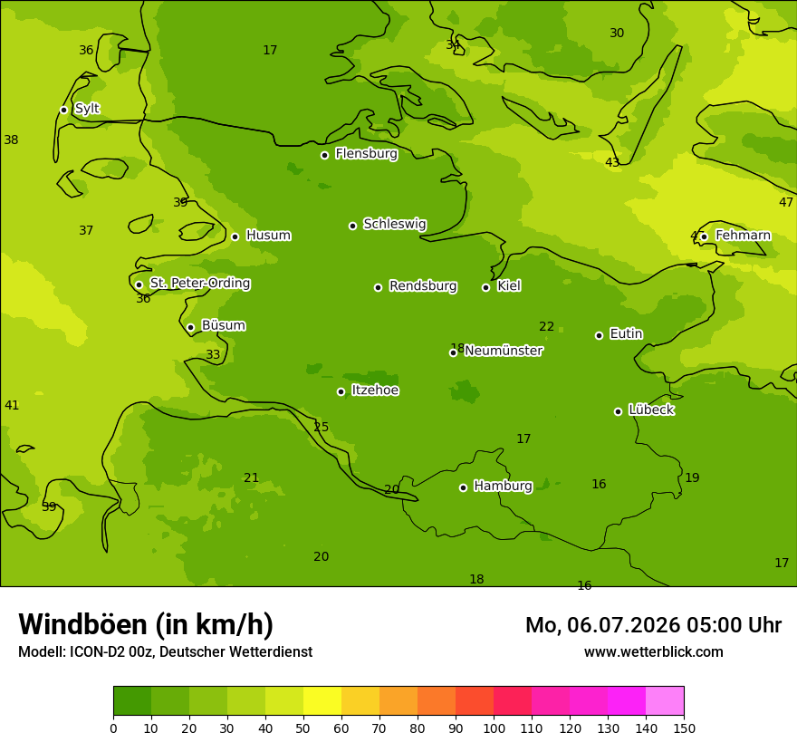 Maximale Windböen
