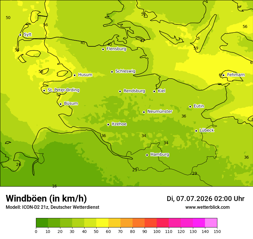 Maximale Windböen