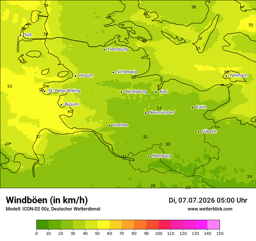 Maximale Windböen