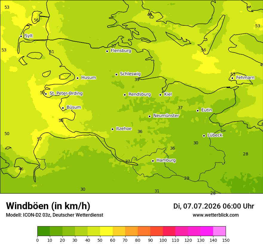 Maximale Windböen